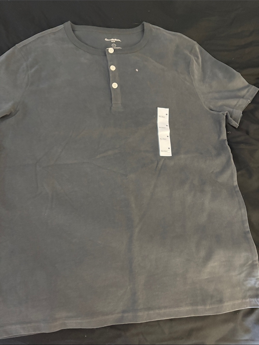 Goodfellow & Co Short-Sleeve Henley Tee in Charcoal Gray